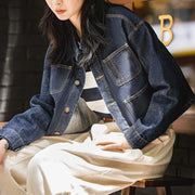 dark blue vintage denim jacket, view 4 - MRSLM