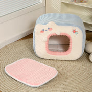 cozy cat bed with cushion, view 7 - MRSLM