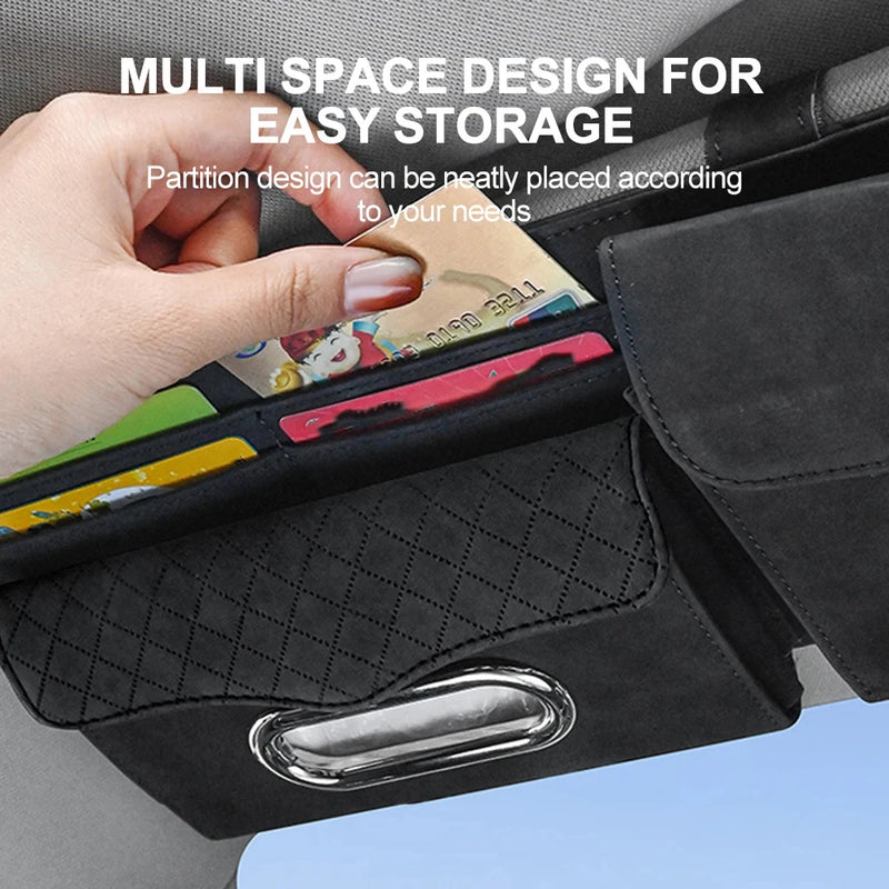 car sun visor organizer with tissue holder, view 5 - MRSLM