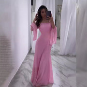 Chiffon ruffle sleeve long dress, view 2 - MRSLM