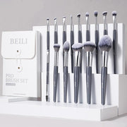 professional blue makeup brush set - MRSLM