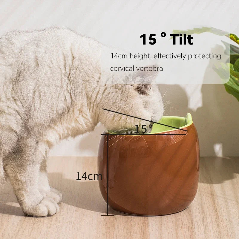 elevated ceramic cat bowl, view 6 - MRSLM