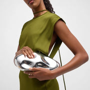 Shimmering shell acrylic clutch, view 8 - MRSLM