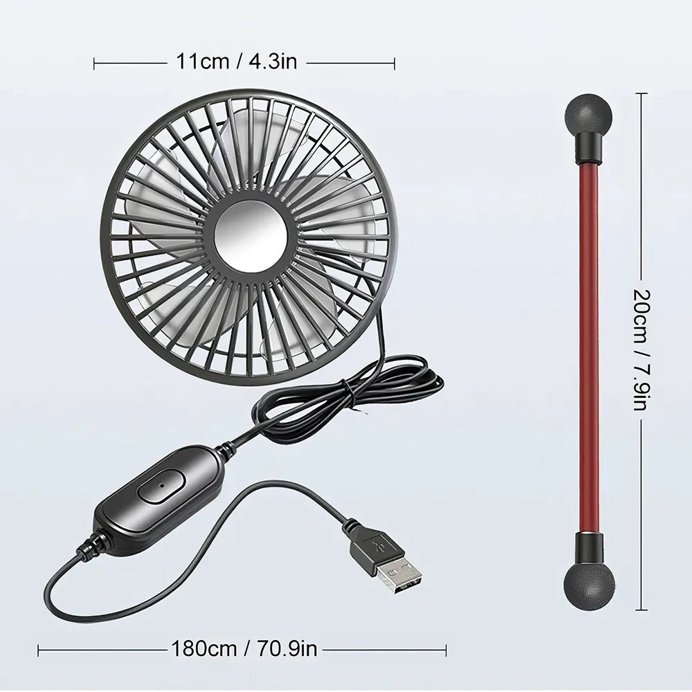 Multidirectional Car Back Seat Fan