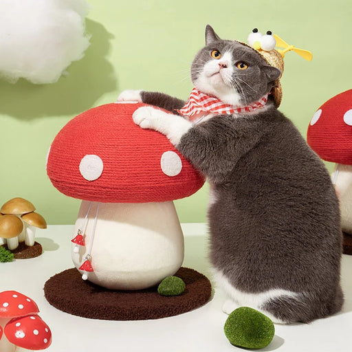 red mushroom cat scratching post - MRSLM