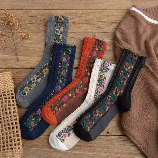 women's harajuku flower socks - MRSLM