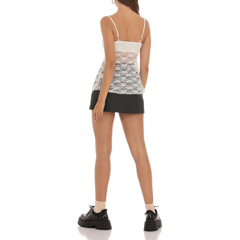 floral lace camisole top with bowknot, view 8 - MRSLM