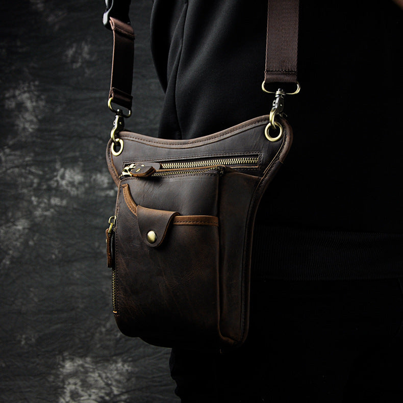 oil wax leather waist pack, view 2 - MRSLM