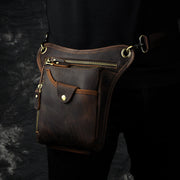 oil wax leather waist pack - MRSLM