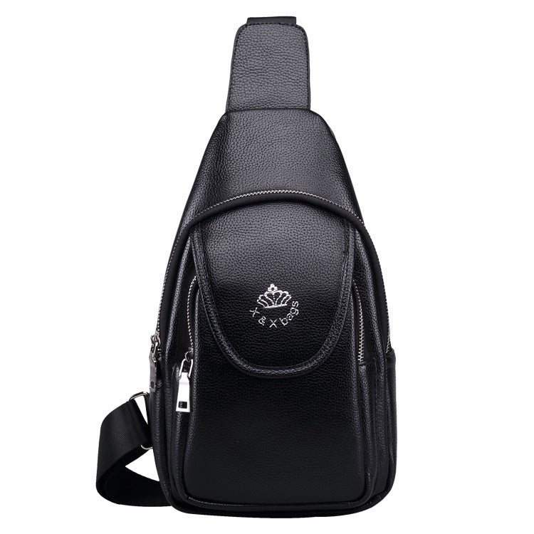 Men's chest single shoulder bag with charging port, view 8 - MRSLM