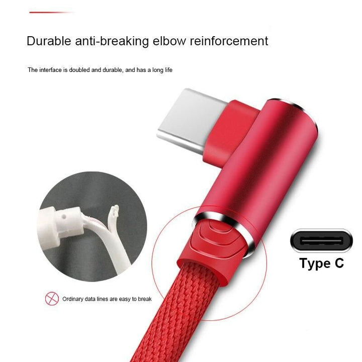 Fast Charging 90° L-Shaped USB Cable