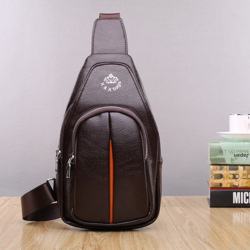 Men's chest single shoulder bag with charging port, view 5 - MRSLM
