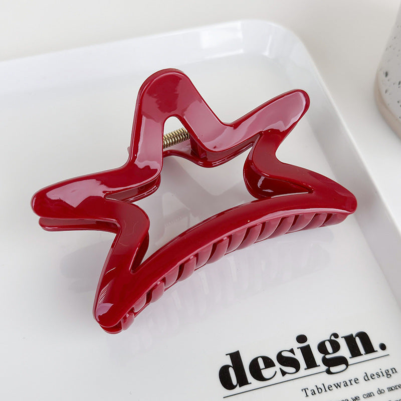 red geometry hair claw, view 3 - MRSLM