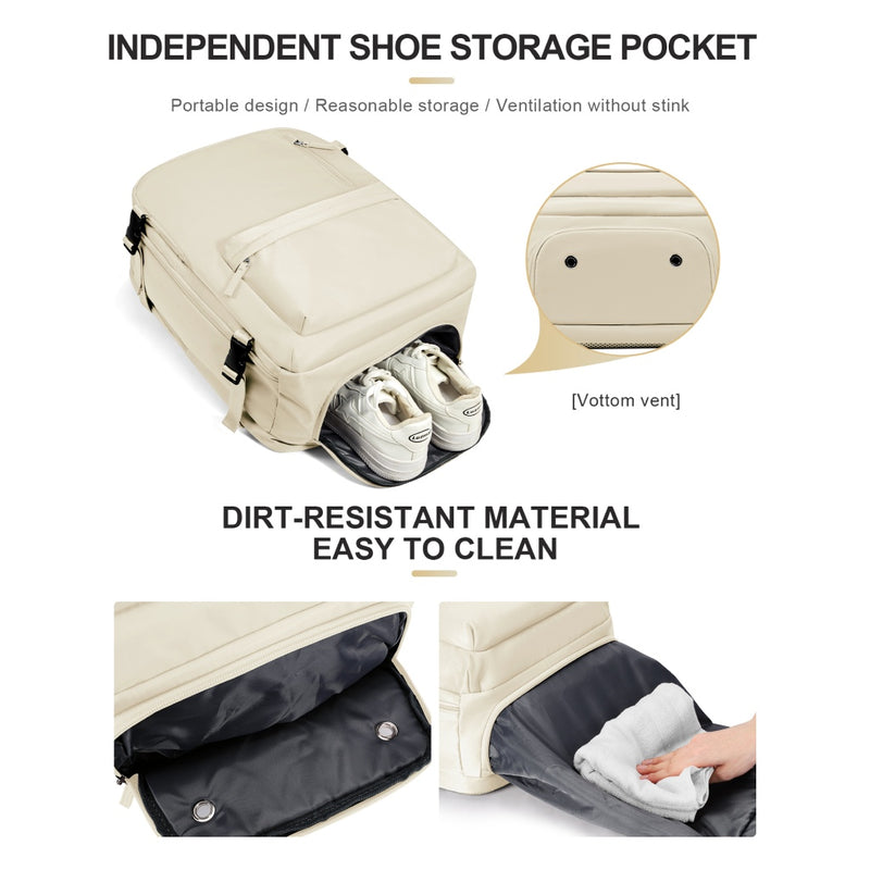 stylish nylon travel backpack, view 9 - MRSLM