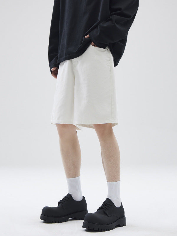 straight cotton casual shorts, view 3 - MRSLM