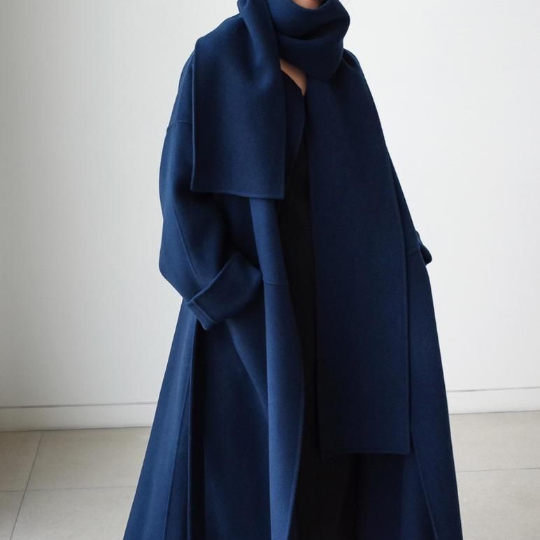 fashion women's coat with scarf collar, view 11 - MRSLM