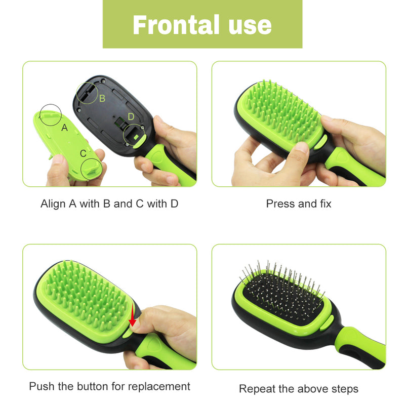 5-in-1 pet grooming brush set, view 4 - MRSLM