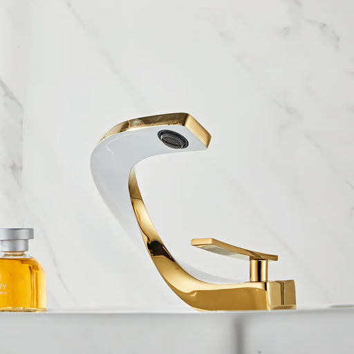 brass gold and white bathroom basin faucet - MRSLM