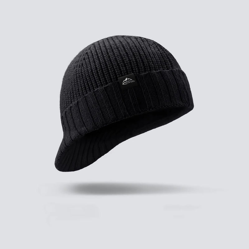 warm knit duckbill cap with visor, view 3 - MRSLM