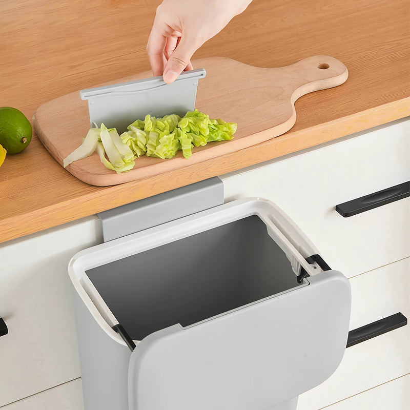 wall mounted slide cover trash can, view 7 - MRSLM