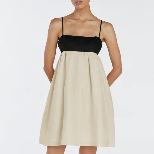 linen spaghetti strap mini dress, view 2 - MRSLM