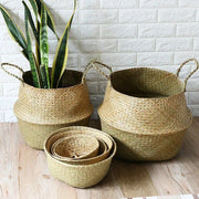 Wicker seagrass planter and storage basket, view 7 - MRSLM