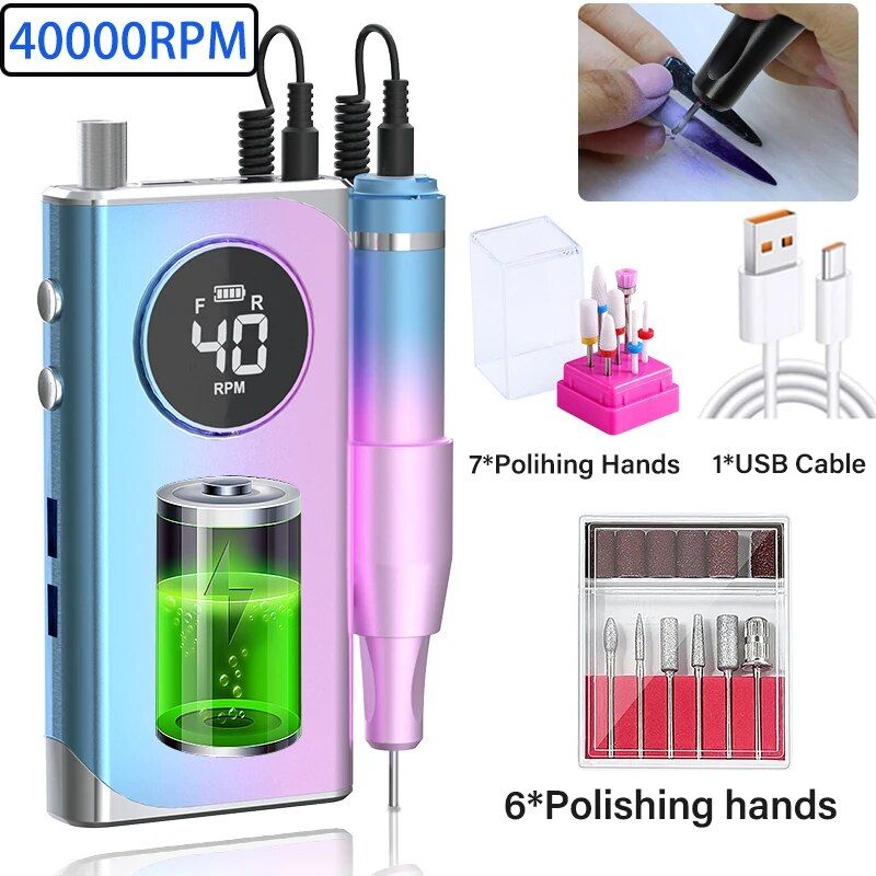 electric nail drill machine, view 2 - MRSLM