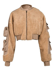 Women's lamb wool jacket, view 2 - MRSLM