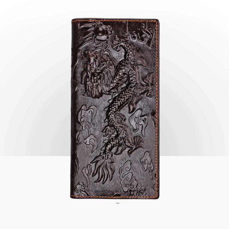 Long Cowhide Wallet Multi-card Slots