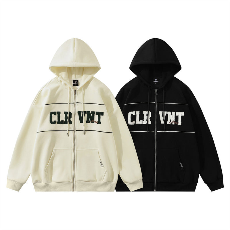 patch letter hooded coat - MRSLM