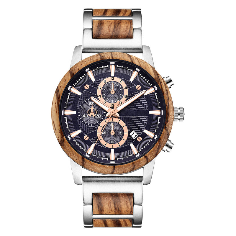 multifunctional wood strap watch, view 4 - MRSLM