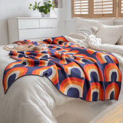 colorful rainbow cotton knitted throw blanket - MRSLM