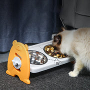 adjustable double bowl pet feeder, view 6 - MRSLM