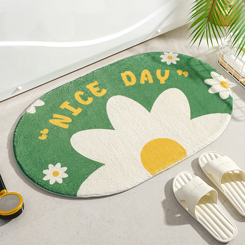 soft floral floor mat, view 2 - MRSLM