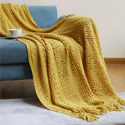 Nordic knit tassel throw blanket - MRSLM