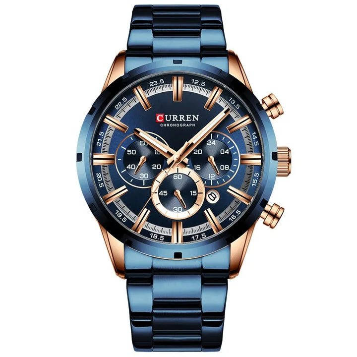 Blue Dial Stainless Steel Men's Watch