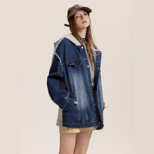Women's hooded denim coat - MRSLM