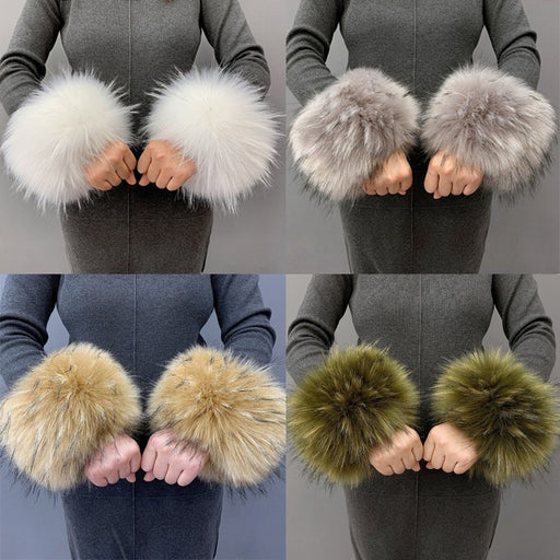 Imitation rabbit hair wrist covers - MRSLM