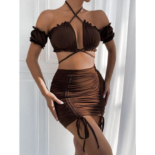 2 pcs ruffle mini dress set, view 2 - MRSLM