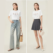 Fox print summer tee for women, view 4 - MRSLM