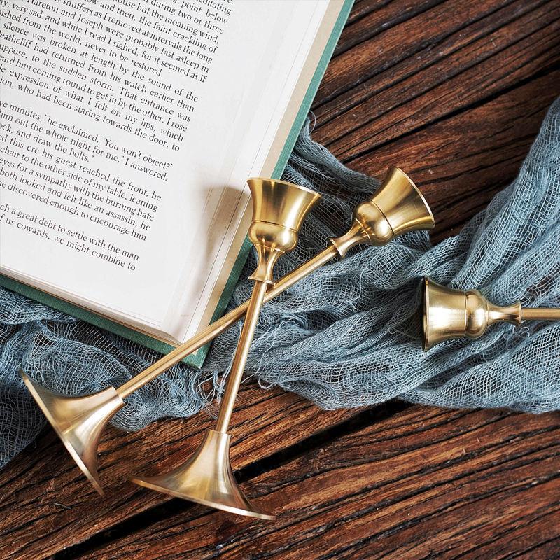 brass gold candlestick holder set - MRSLM