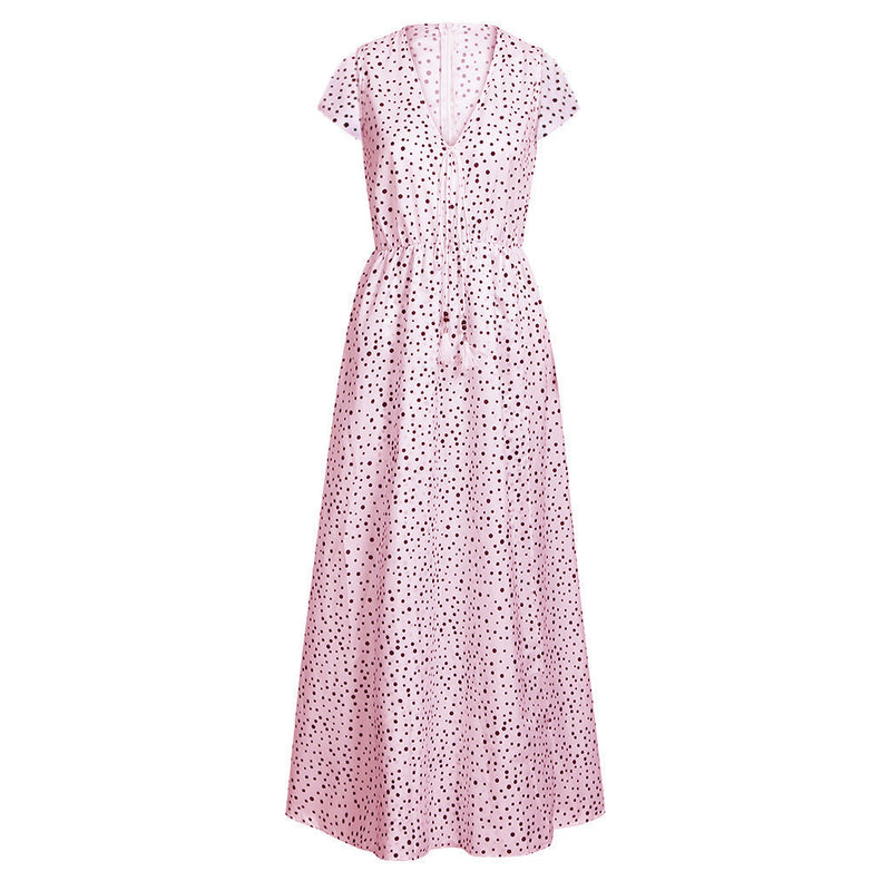 polka dot bohemian beach dress, view 8 - MRSLM