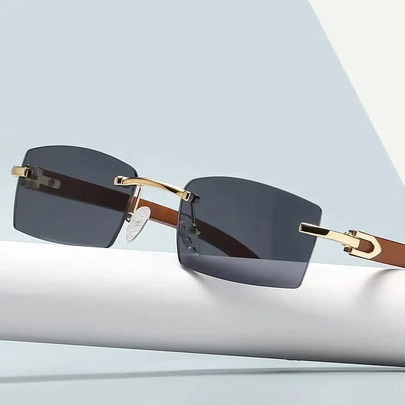 rimless wooden sunglasses, view 10 - MRSLM