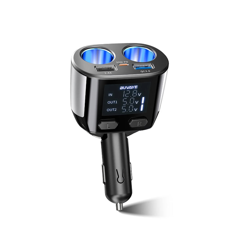 66W dual USB car fast charger with display - MRSLM