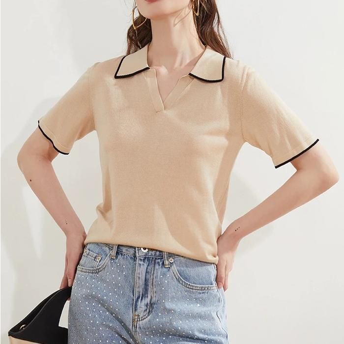 women's silk-blend knitted t-shirt - MRSLM
