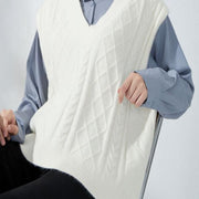 oversized knitted vest, view 4 - MRSLM