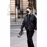 men's hooded motorcycle leather jacket, view 3 - MRSLM