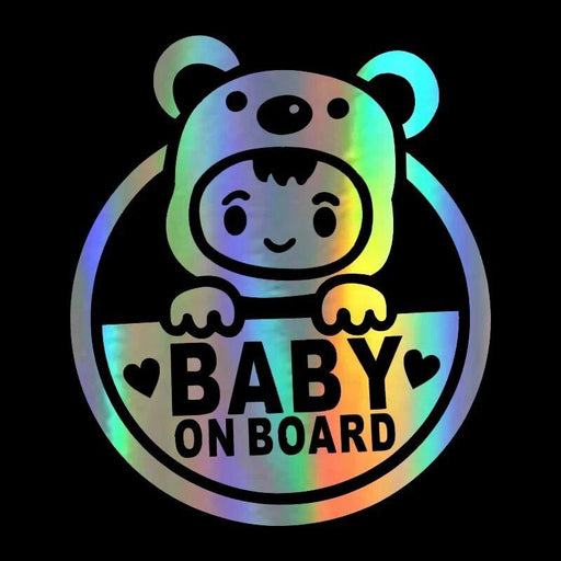 reflective baby on board car decal - MRSLM