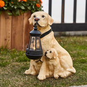 solar labrador dog statue, view 3 - MRSLM