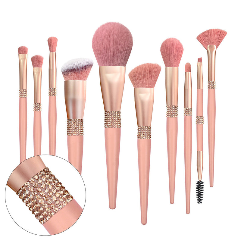 pink makeup brush set, view 4 - MRSLM